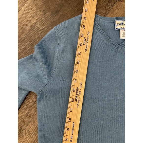 Pendleton Cashmere V-Neck Light Blue Pullover Knit Sweater Women’s Medium - Picture 6 of 7